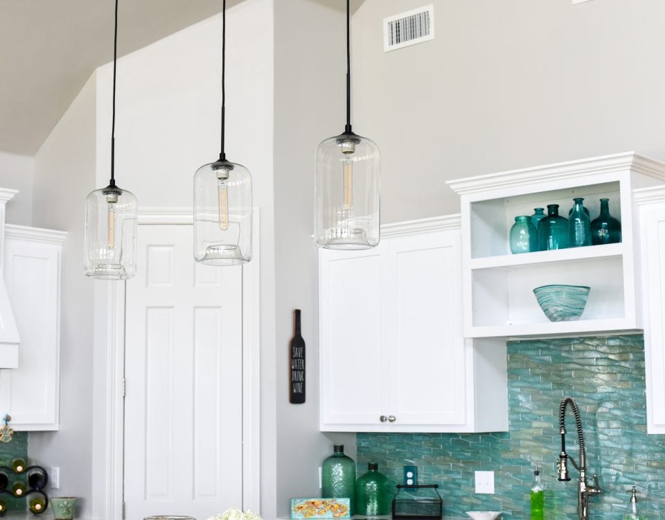 Pendant lighting is an excellent choice for kitchen lighting! Simple, yet classy.