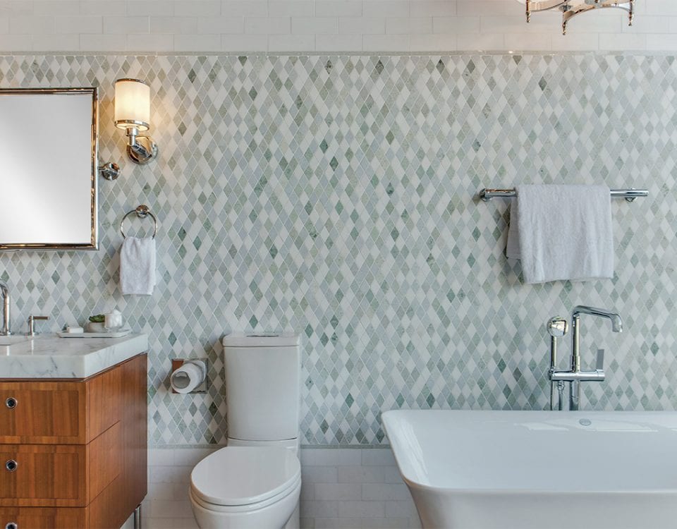 Renovated Bathroom with Mixed Moasic tile